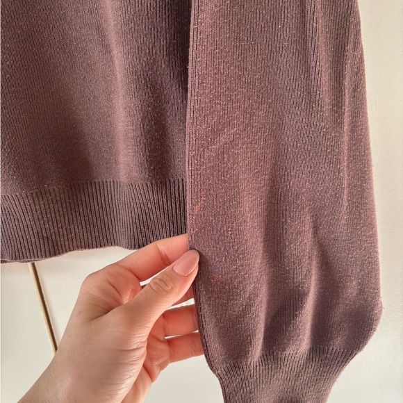 Pink Rose Chocolate Cropped Pullover - Picture 3 of 5